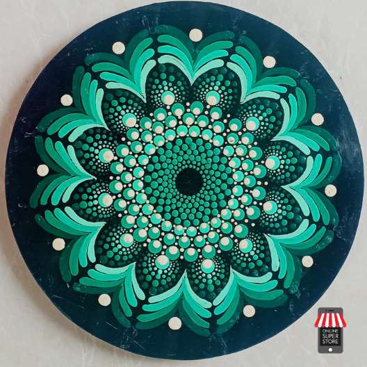 Mandala Wall Plate Green
